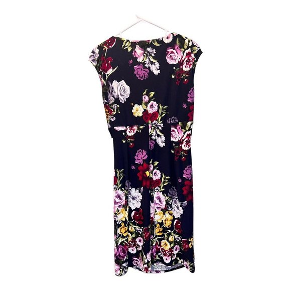 Lauren Ralph Lauren Dress Women's Size 10 Sheath Jersey Floral Faux Wrap - Picture 3 of 5